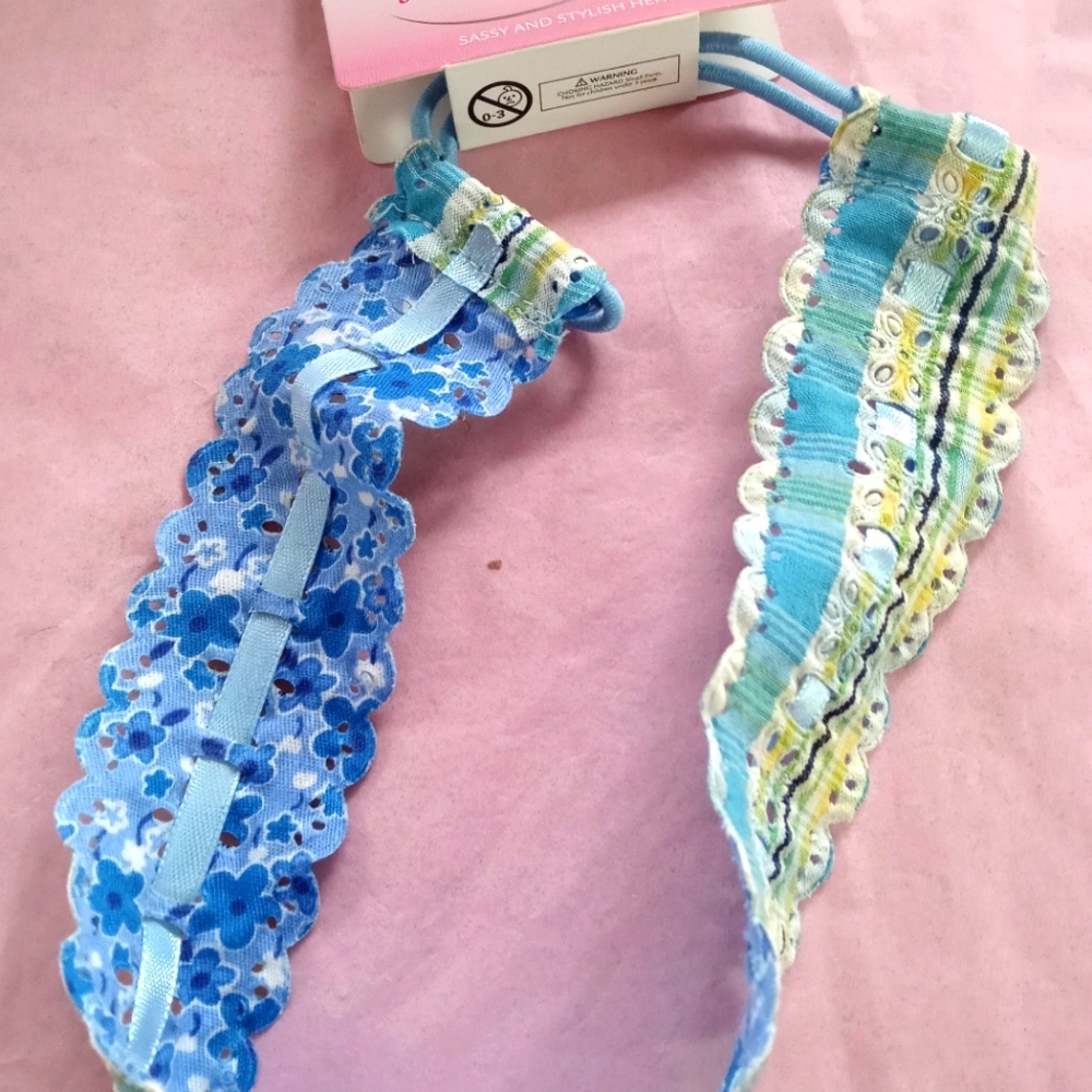 Goody Girls Reversible Headwrap Blue Floral